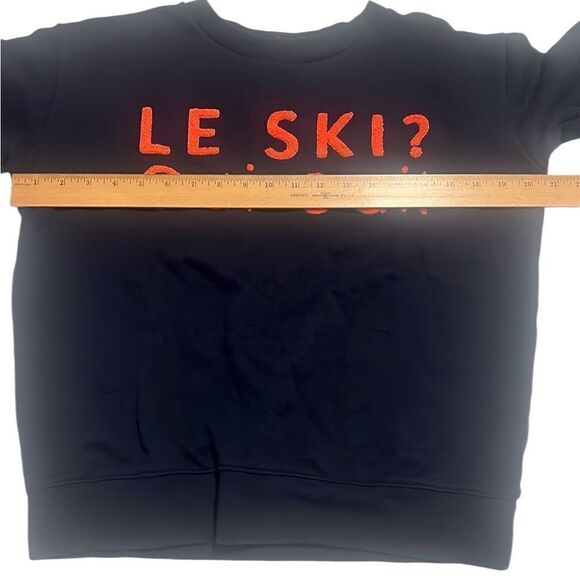 J Crew Blue Oui Oui Embroidered Terry Cotton Pullover Sweatshirt Size M - Picture 9 of 11